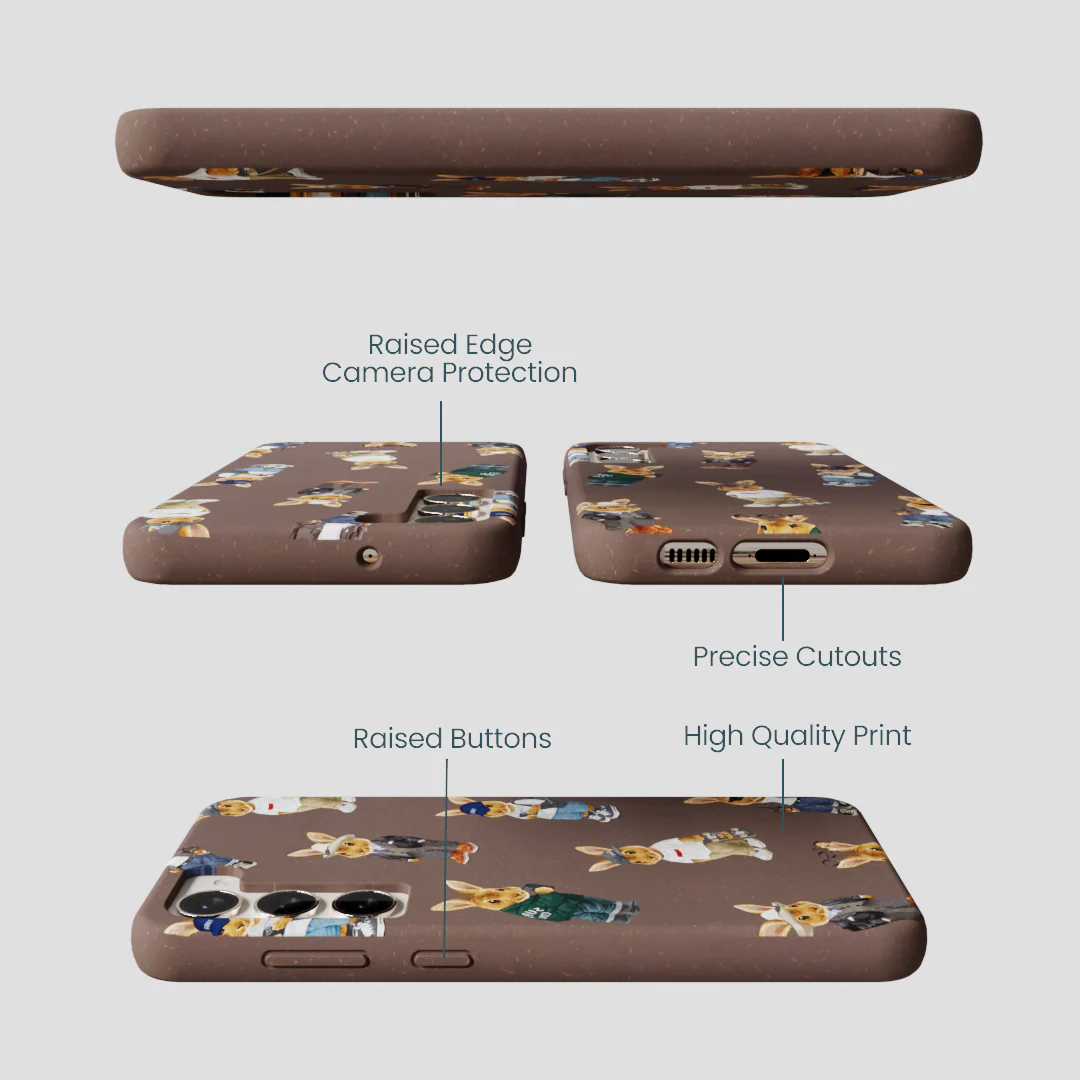 Chocolate Brown Rabbit Friends Samsung Galaxy S24+(Plus) Case - Image 3
