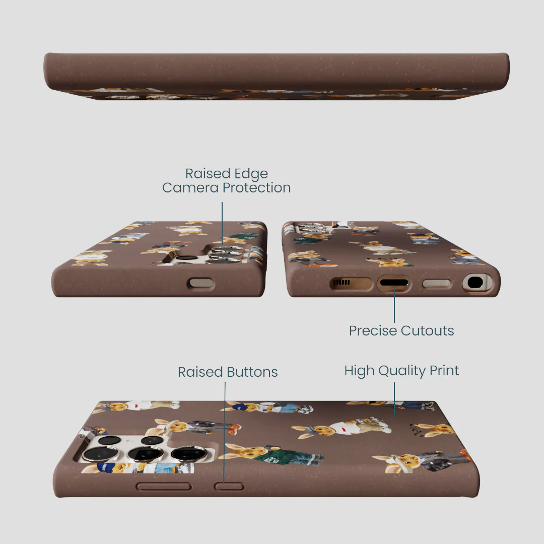 Chocolate Brown Rabbit Friends Samsung Galaxy S24 Ultra Case - Image 3