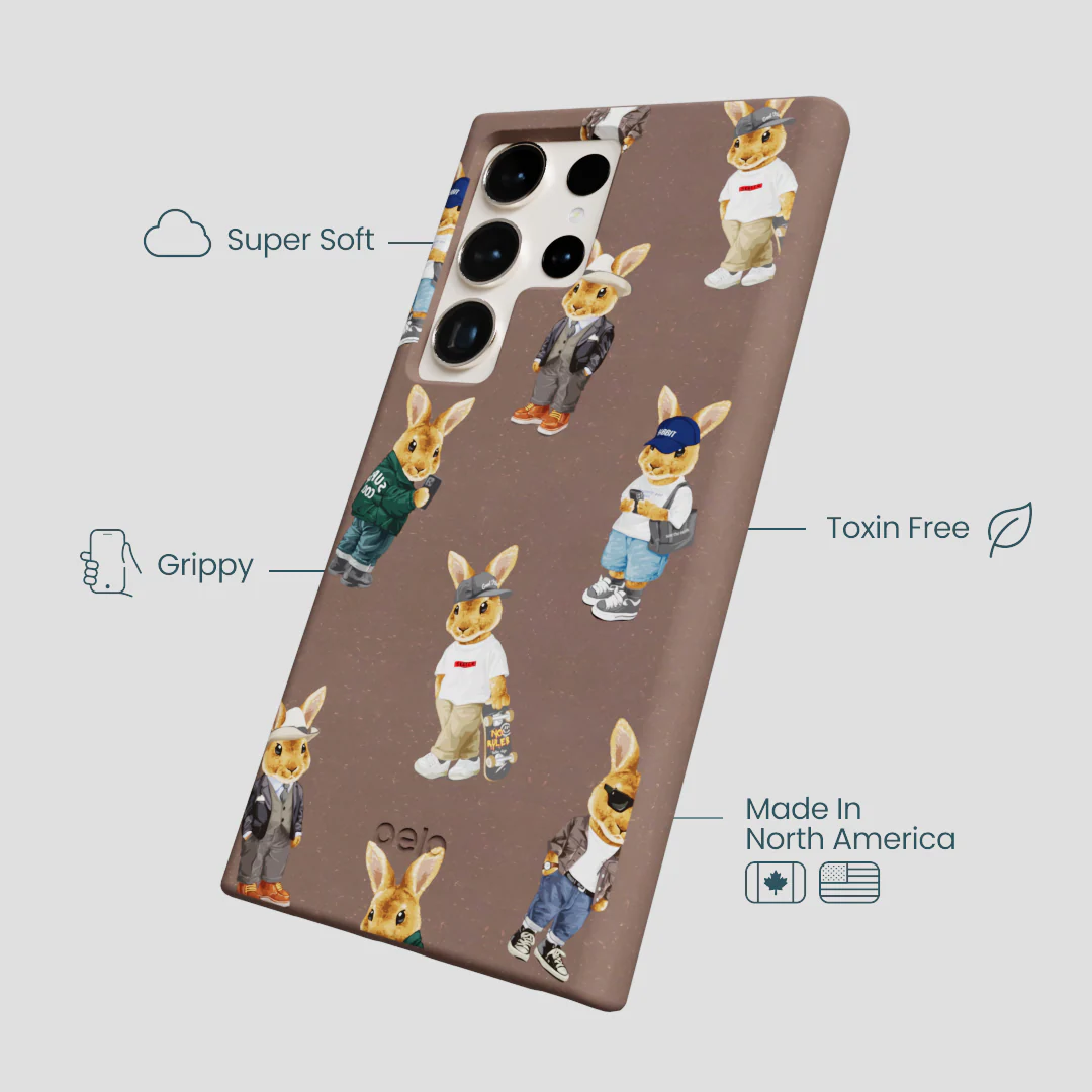 Chocolate Brown Rabbit Friends Samsung Galaxy S24 Ultra Case - Image 4