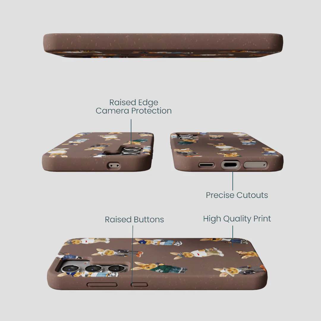 Chocolate Brown Rabbit Friends Samsung Galaxy S25 Case - Image 3