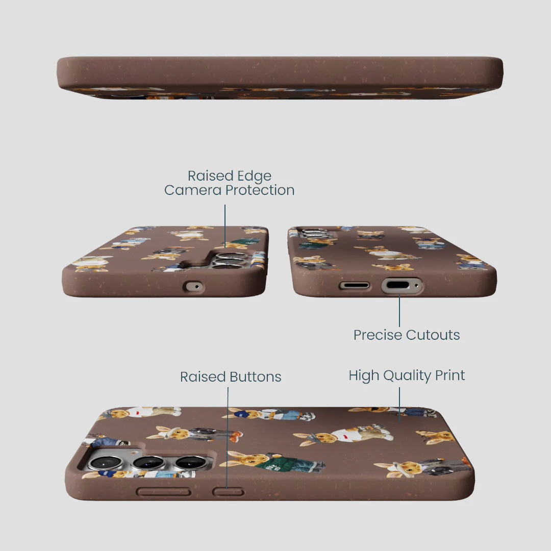 Chocolate Brown Rabbit Friends Samsung Galaxy S25+(Plus) Case - Image 3