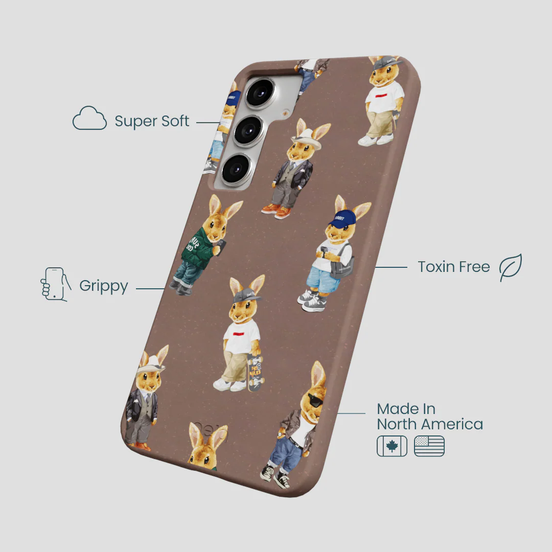 Chocolate Brown Rabbit Friends Samsung Galaxy S25+(Plus) Case - Image 4