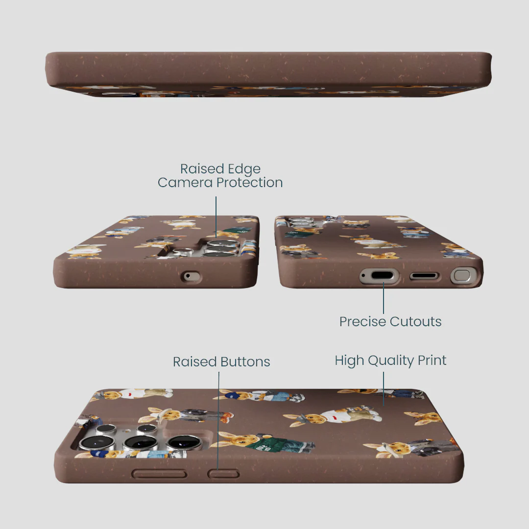 Chocolate Brown Rabbit Friends Samsung Galaxy S25 Ultra Case - Image 3
