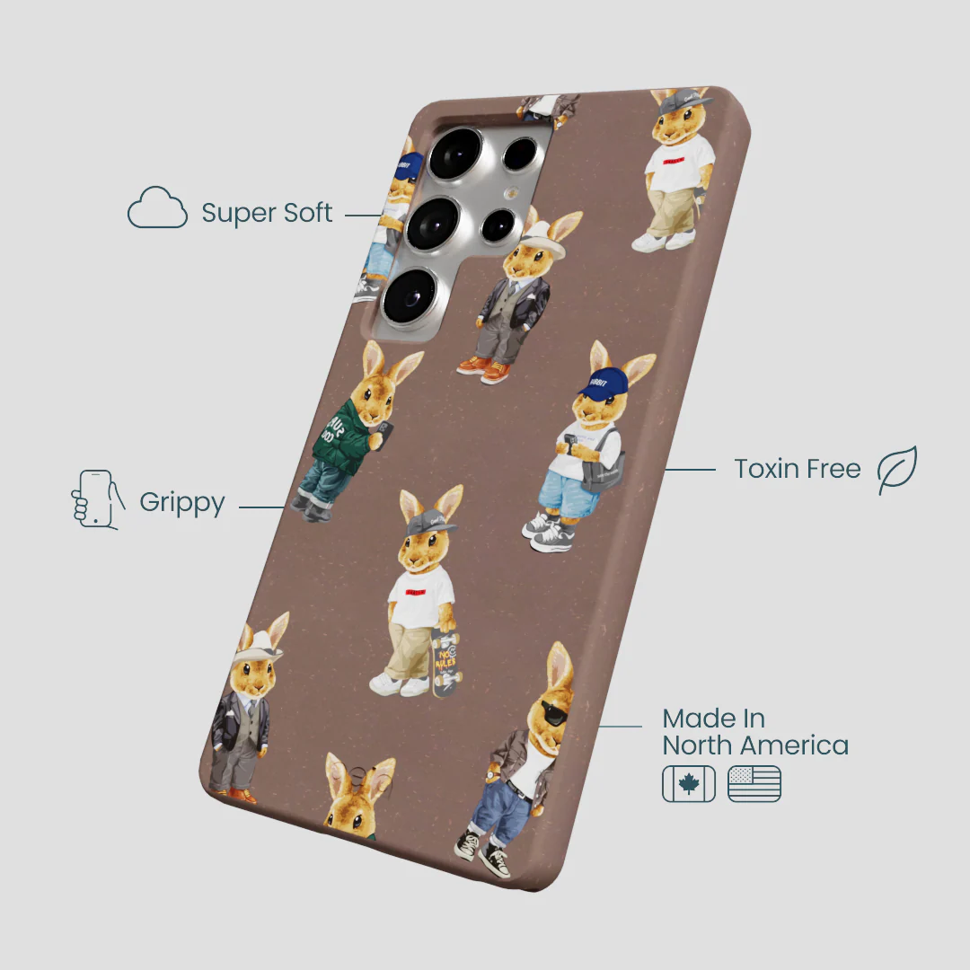 Chocolate Brown Rabbit Friends Samsung Galaxy S25 Ultra Case - Image 4