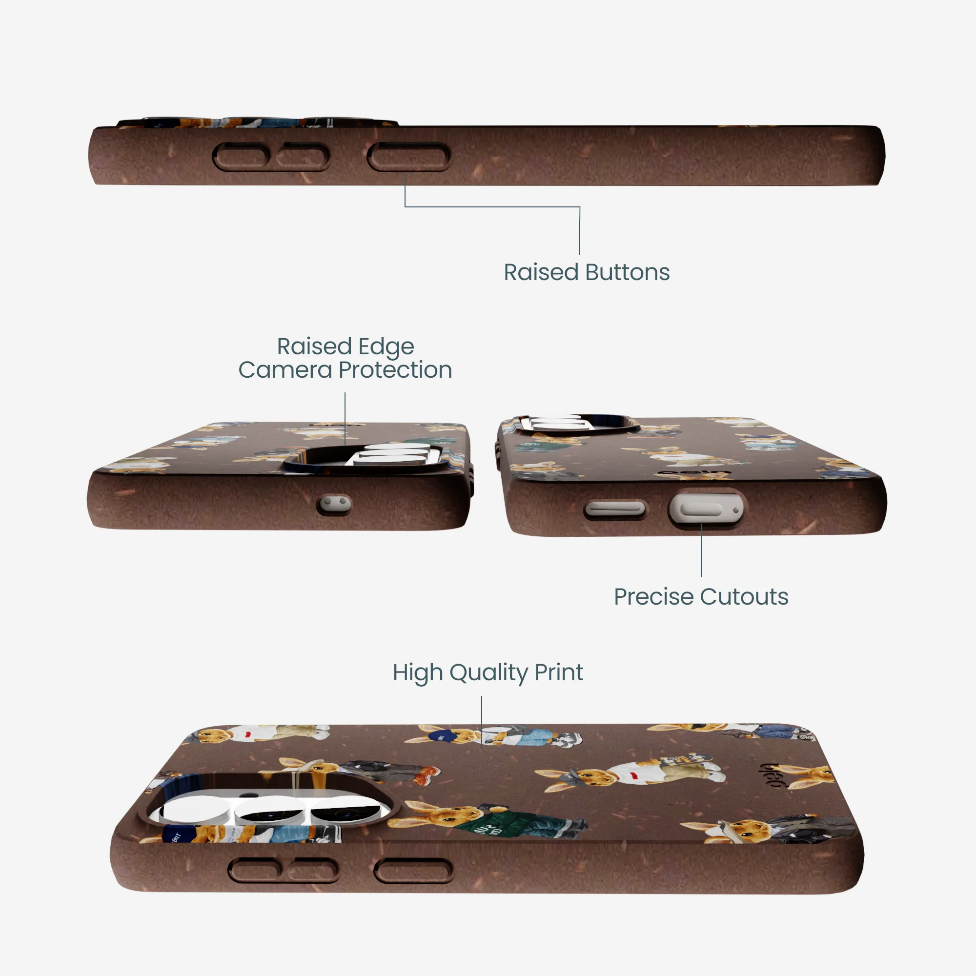 Chocolate Brown Rabbit Friends Samsung Galaxy S26 Case - Image 3