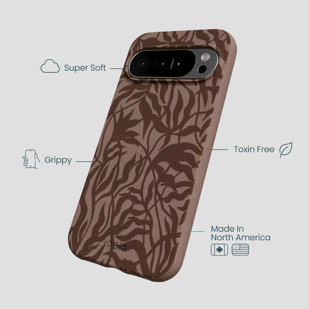 Chocolate Brown Rustic Leaves Google Pixel 10 Pro XL Case - Image 4