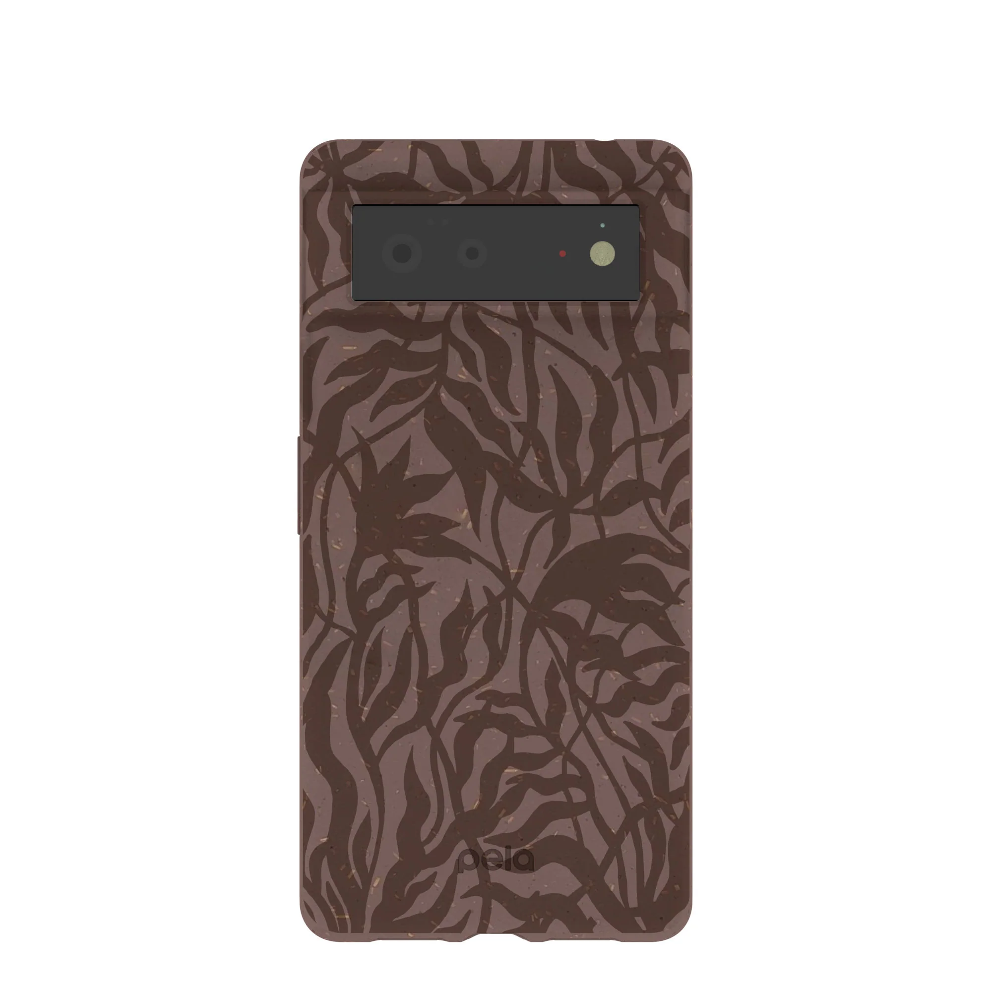 Chocolate Brown Rustic Leaves Google Pixel 6 Case