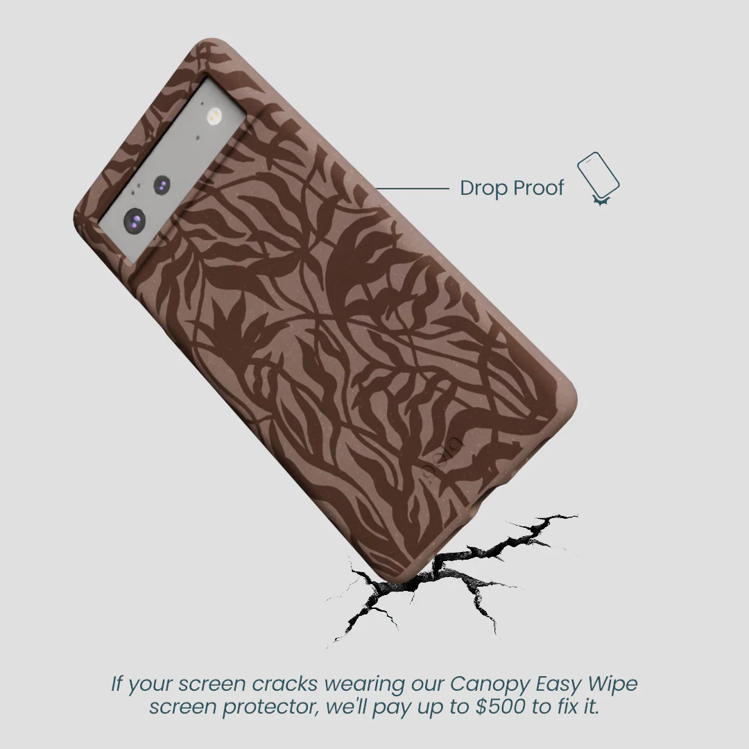 Chocolate Brown Rustic Leaves Google Pixel 6 Case - Image 5