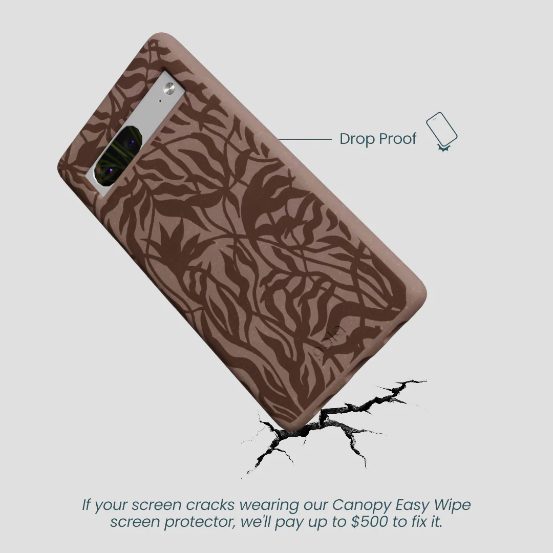 Chocolate Brown Rustic Leaves Google Pixel 7 Case - Image 5