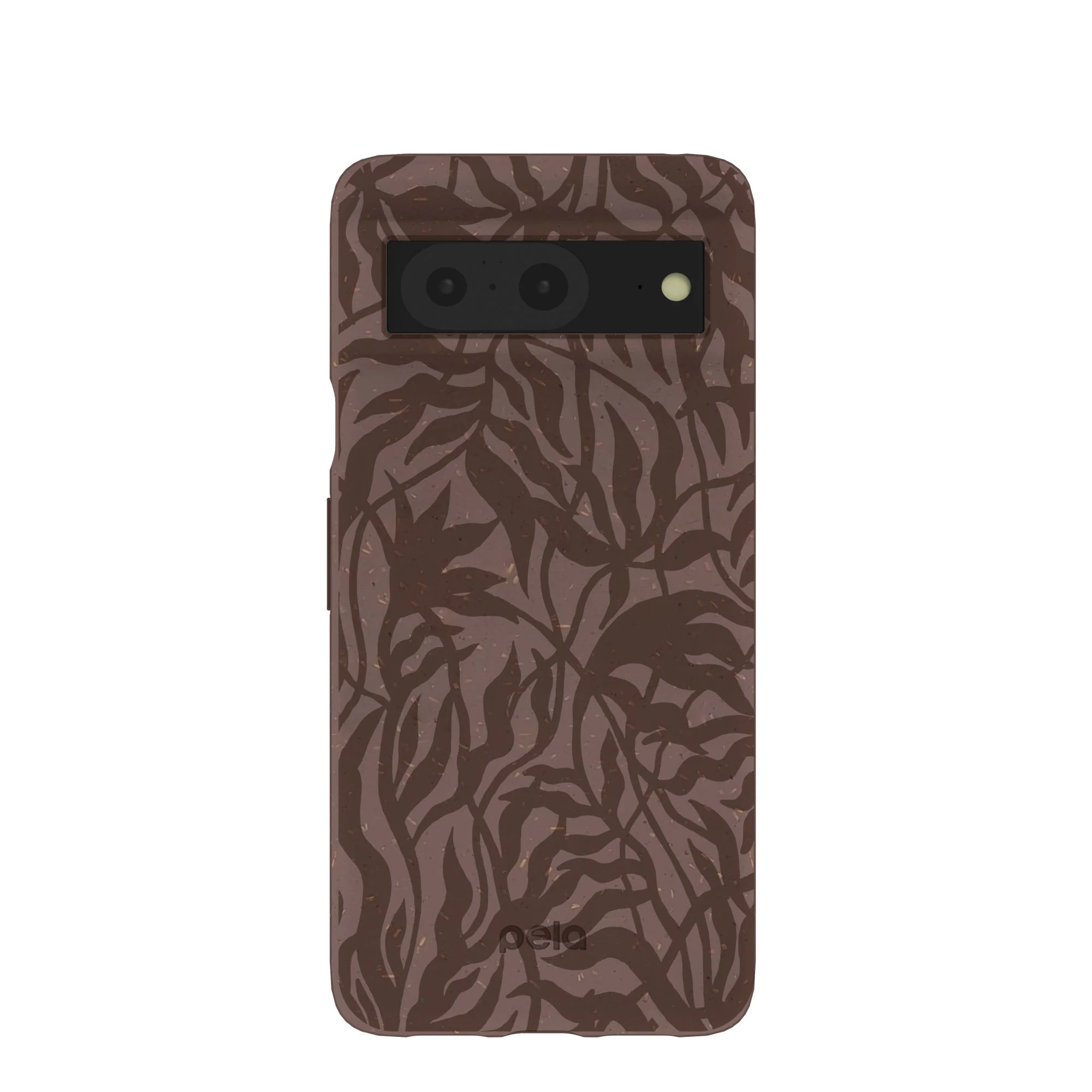 Chocolate Brown Rustic Leaves Google Pixel 8 Case