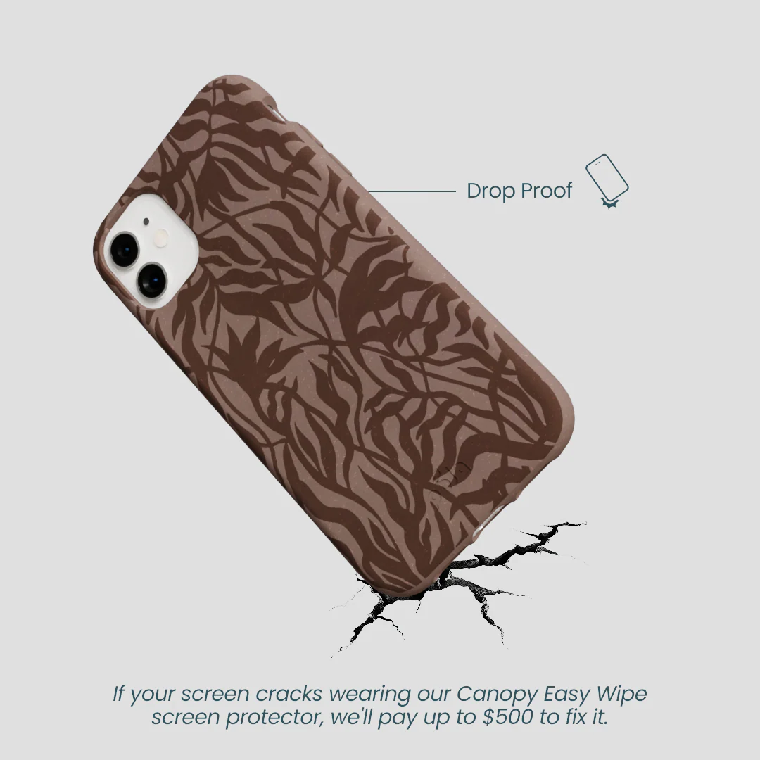 Chocolate Brown Rustic Leaves iPhone 11 Case - Image 5