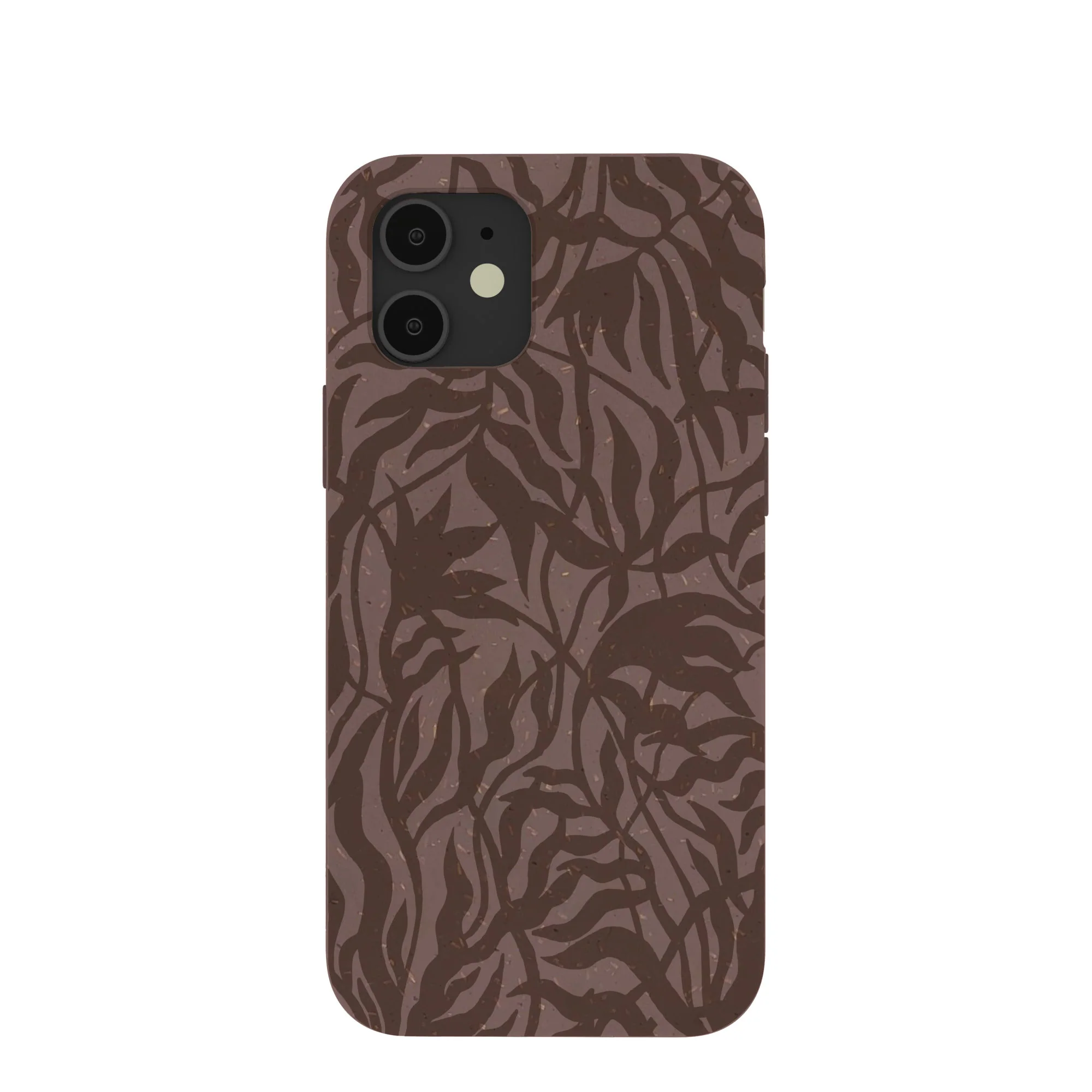 Chocolate Brown Rustic Leaves iPhone 12/ iPhone 12 Pro Case