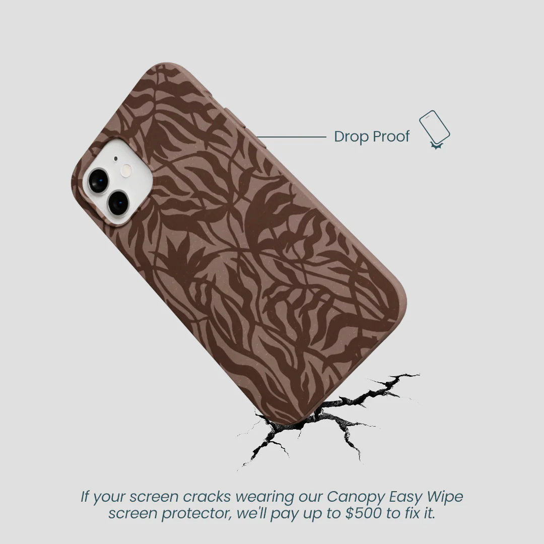 Chocolate Brown Rustic Leaves iPhone 12/ iPhone 12 Pro Case - Image 5