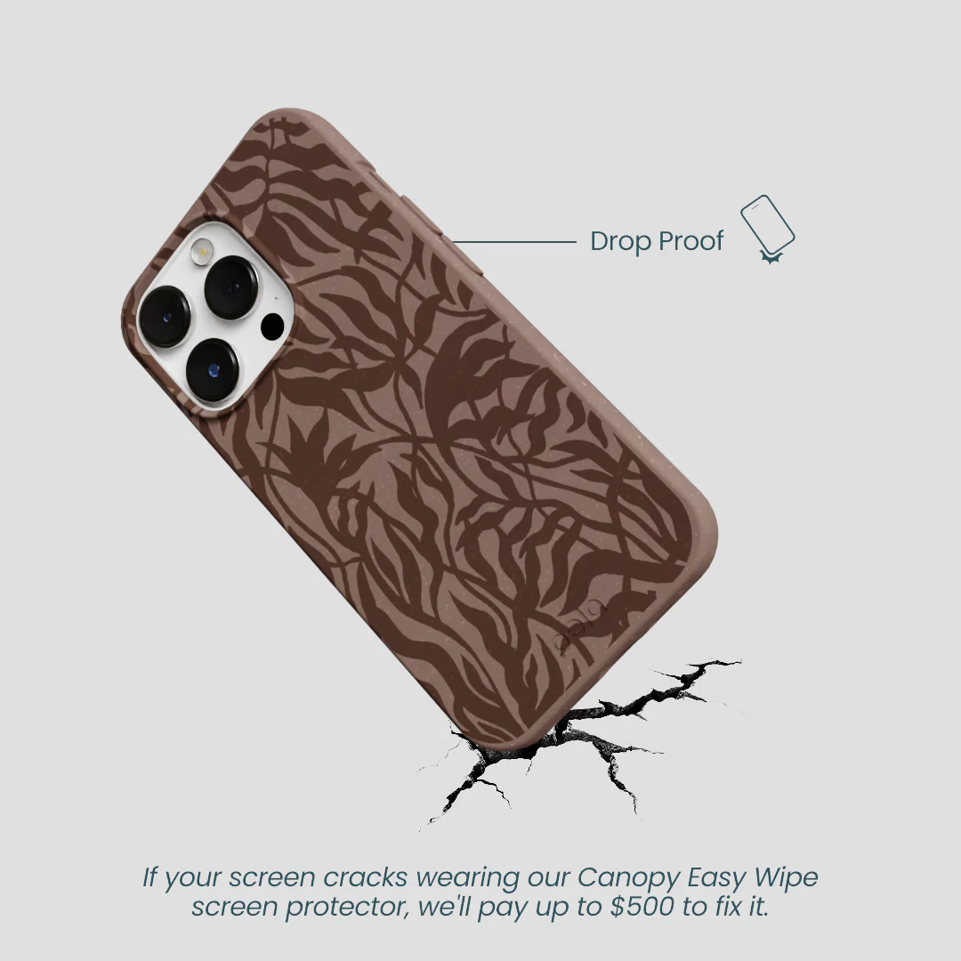 Chocolate Brown Rustic Leaves iPhone 13 Pro Case - Image 5