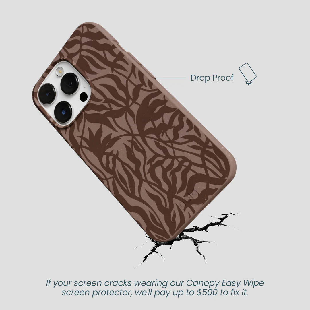 Chocolate Brown Rustic Leaves iPhone 13 Pro Max Case - Image 5