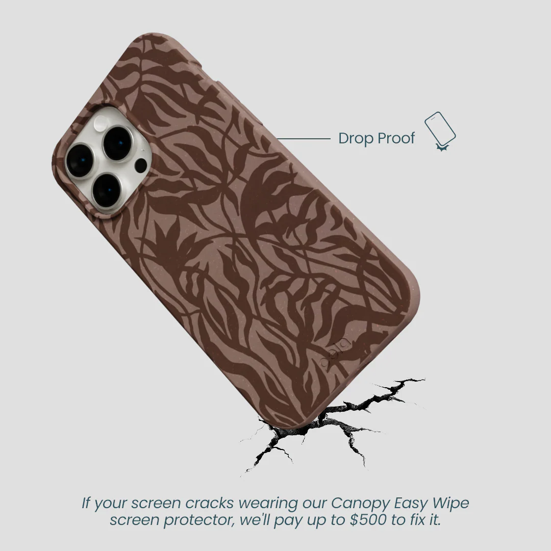 Chocolate Brown Rustic Leaves iPhone 14 Pro Max Case - Image 5