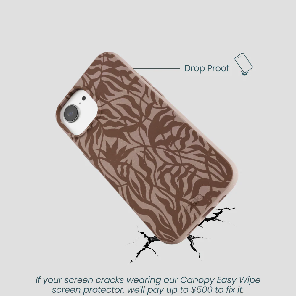 Chocolate Brown Rustic Leaves iPhone 16e/17e Case - Image 5