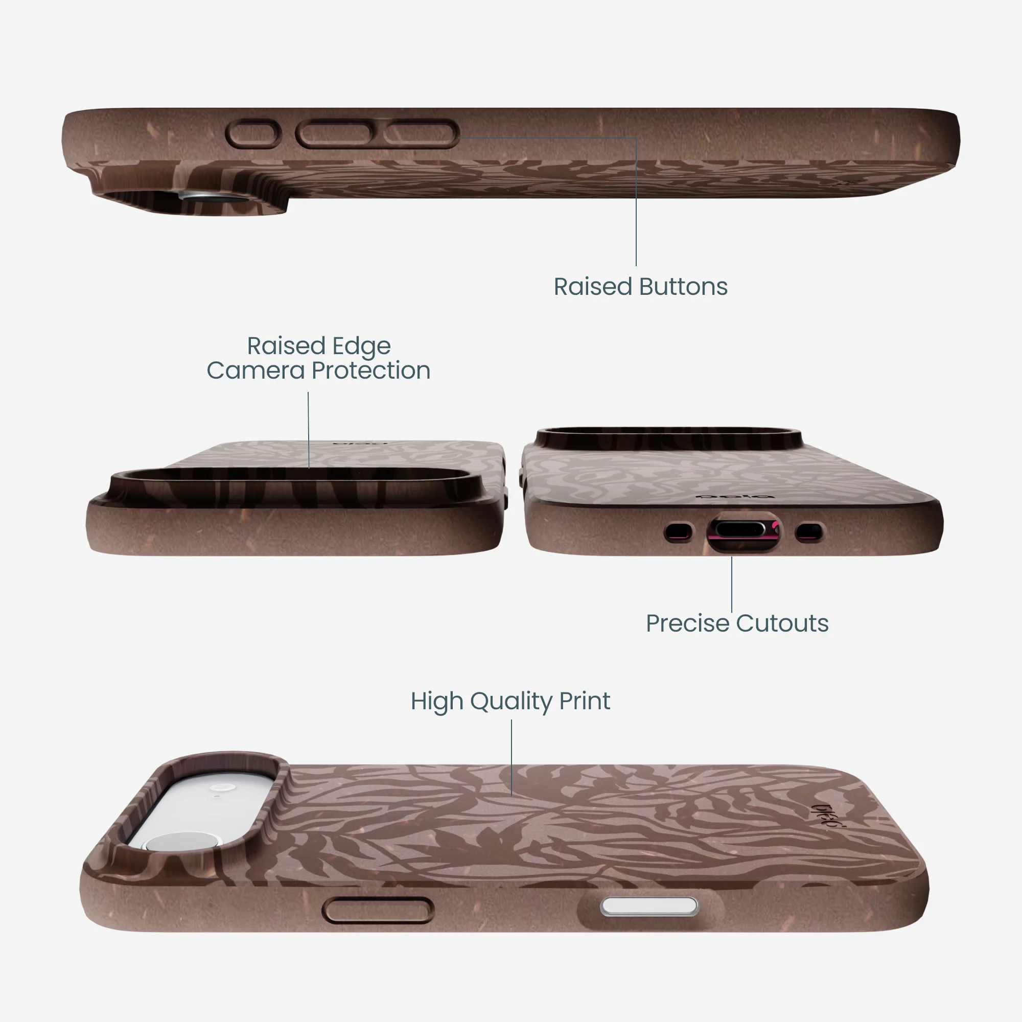 Chocolate Brown Rustic Leaves iPhone Air Case - Image 3