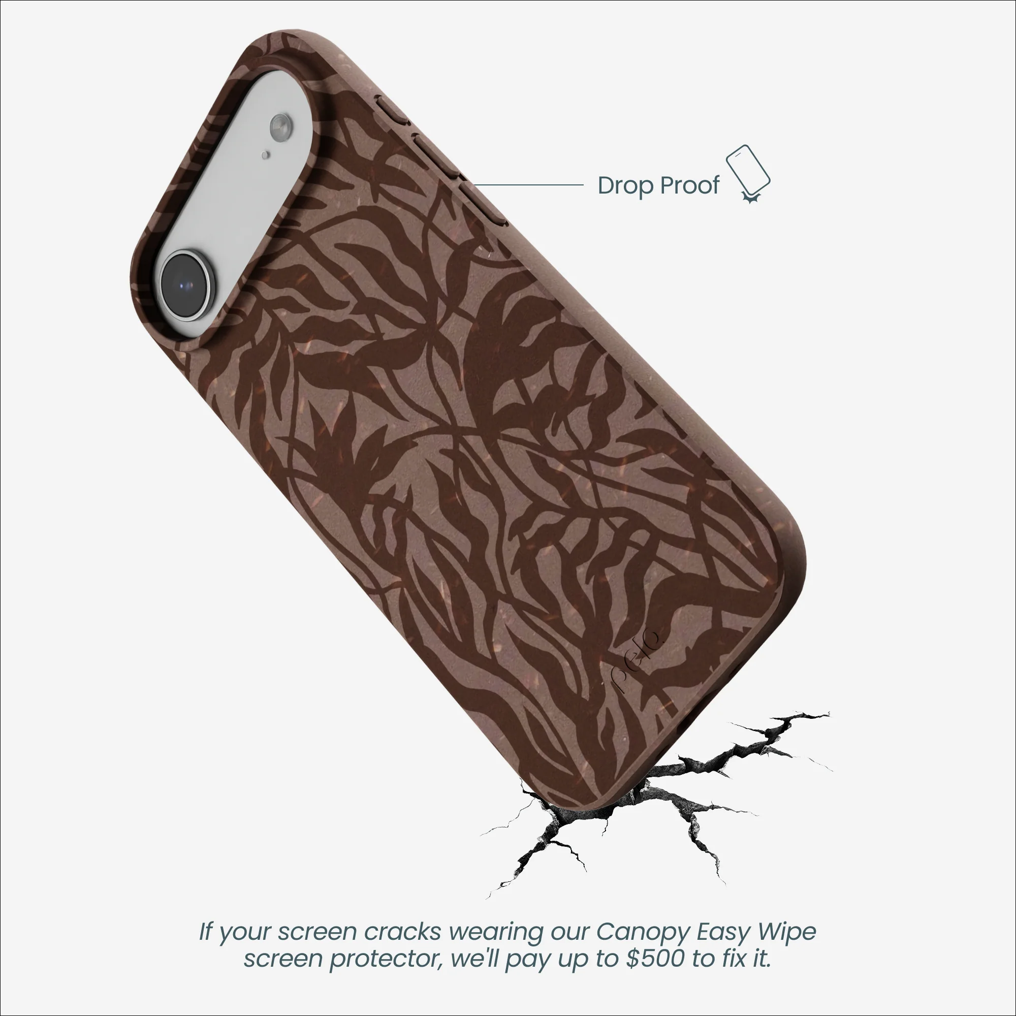 Chocolate Brown Rustic Leaves iPhone Air Case - Image 5