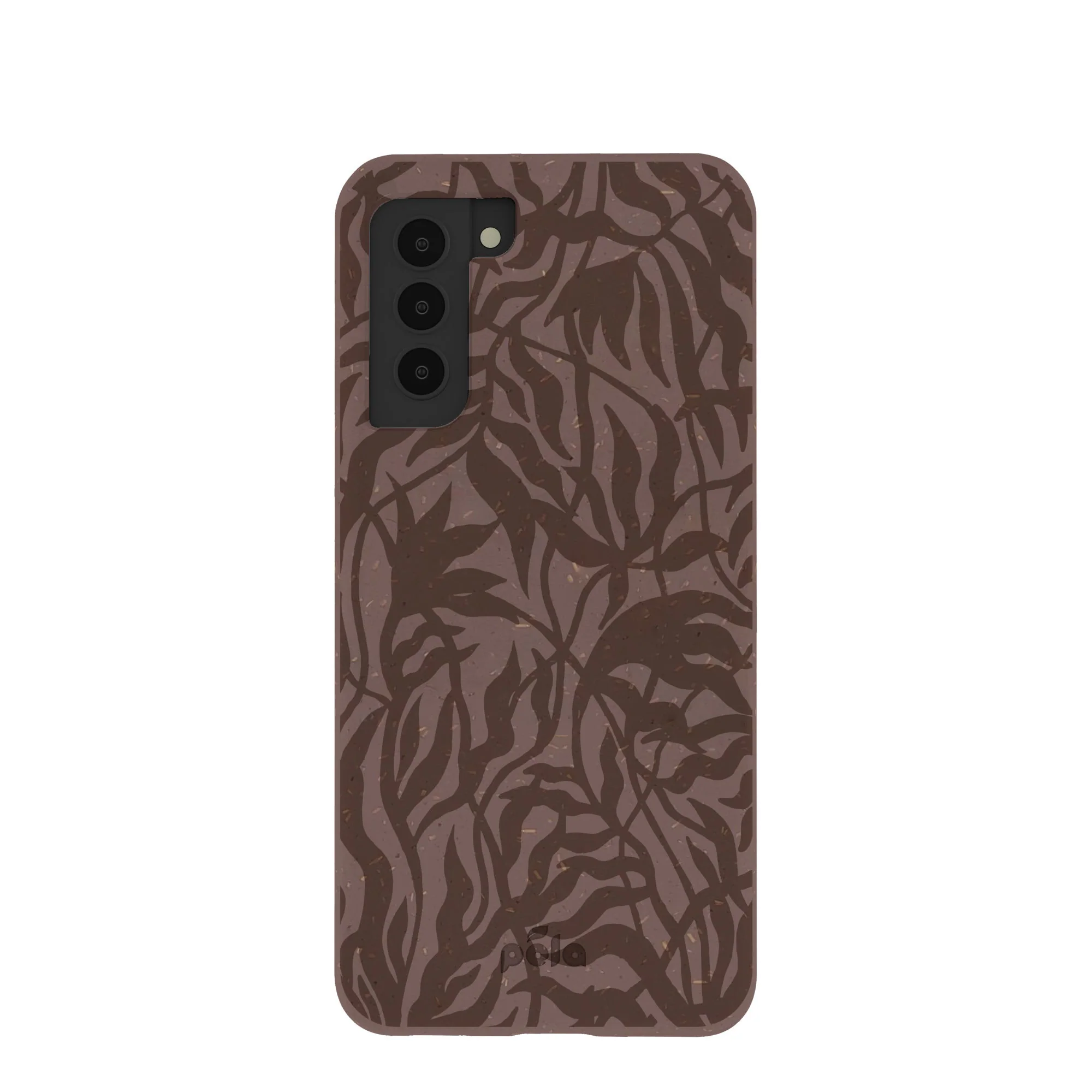 Chocolate Brown Rustic Leaves Samsung Galaxy S21 Case
