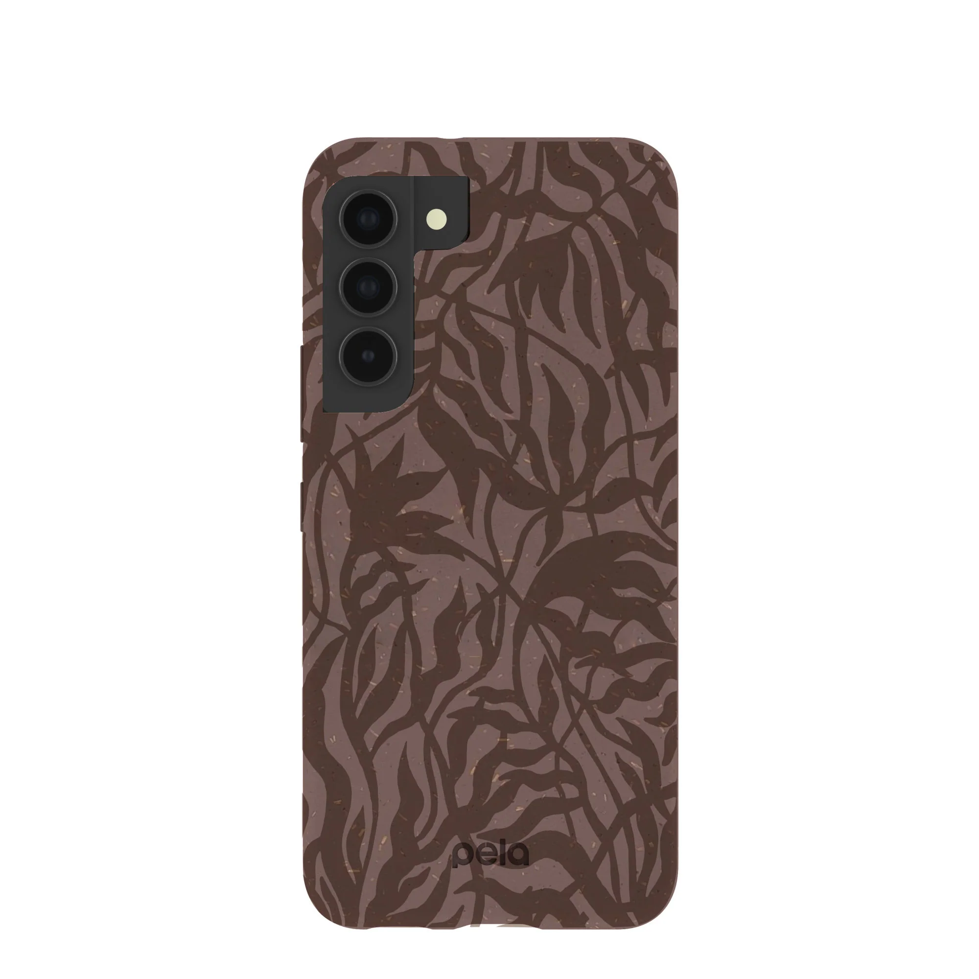 Chocolate Brown Rustic Leaves Samsung Galaxy S22 Case