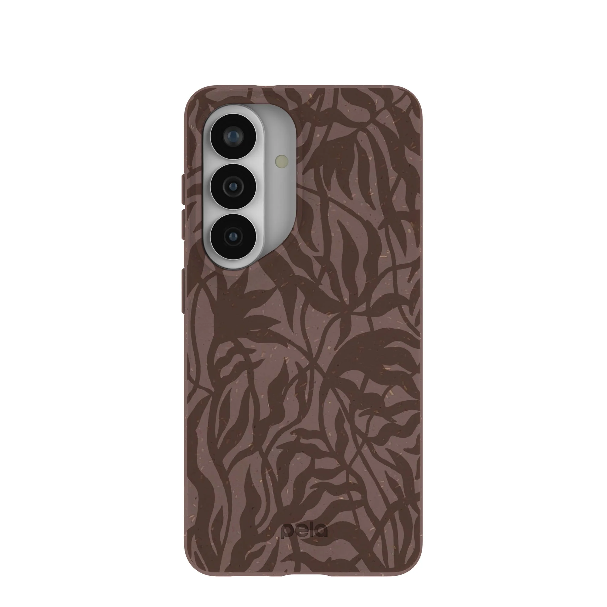 Chocolate Brown Rustic Leaves Samsung Galaxy S26 Case