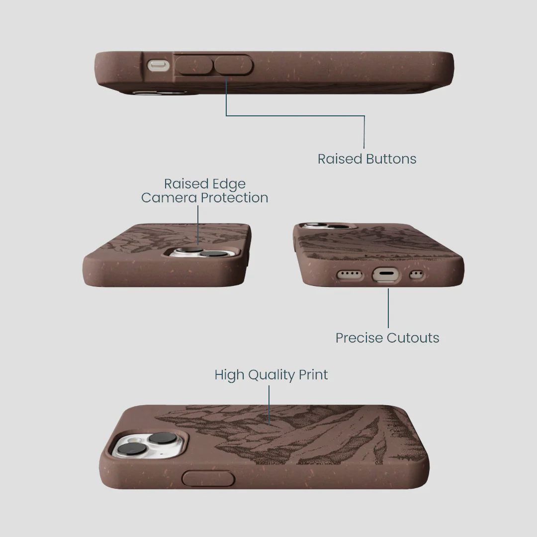 Chocolate Brown Silent Summit iPhone 13 Mini Case - Image 3