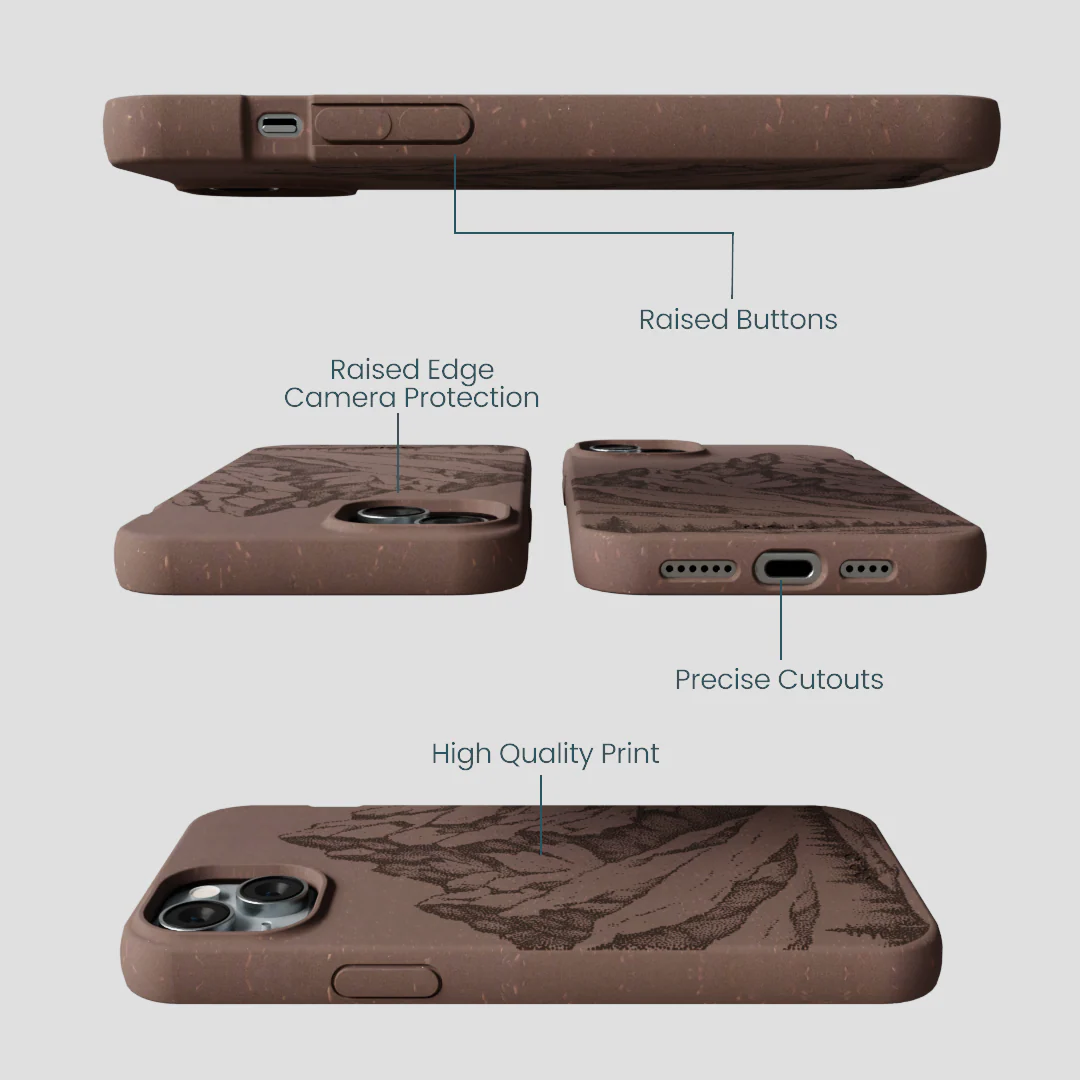 Chocolate Brown Silent Summit iPhone 14 Plus Case - Image 3