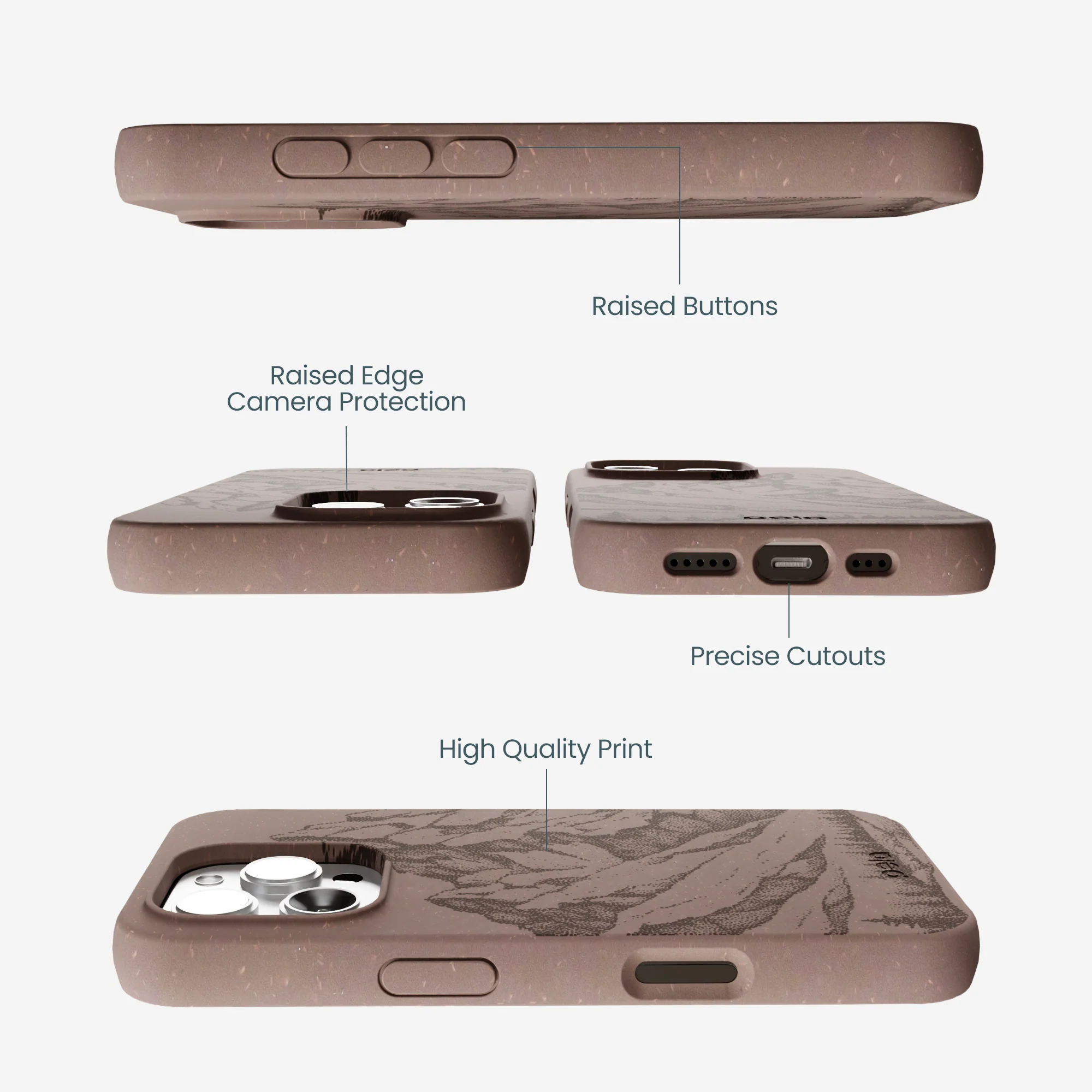 Chocolate Brown Silent Summit iPhone 16 Pro Max Case - Image 3