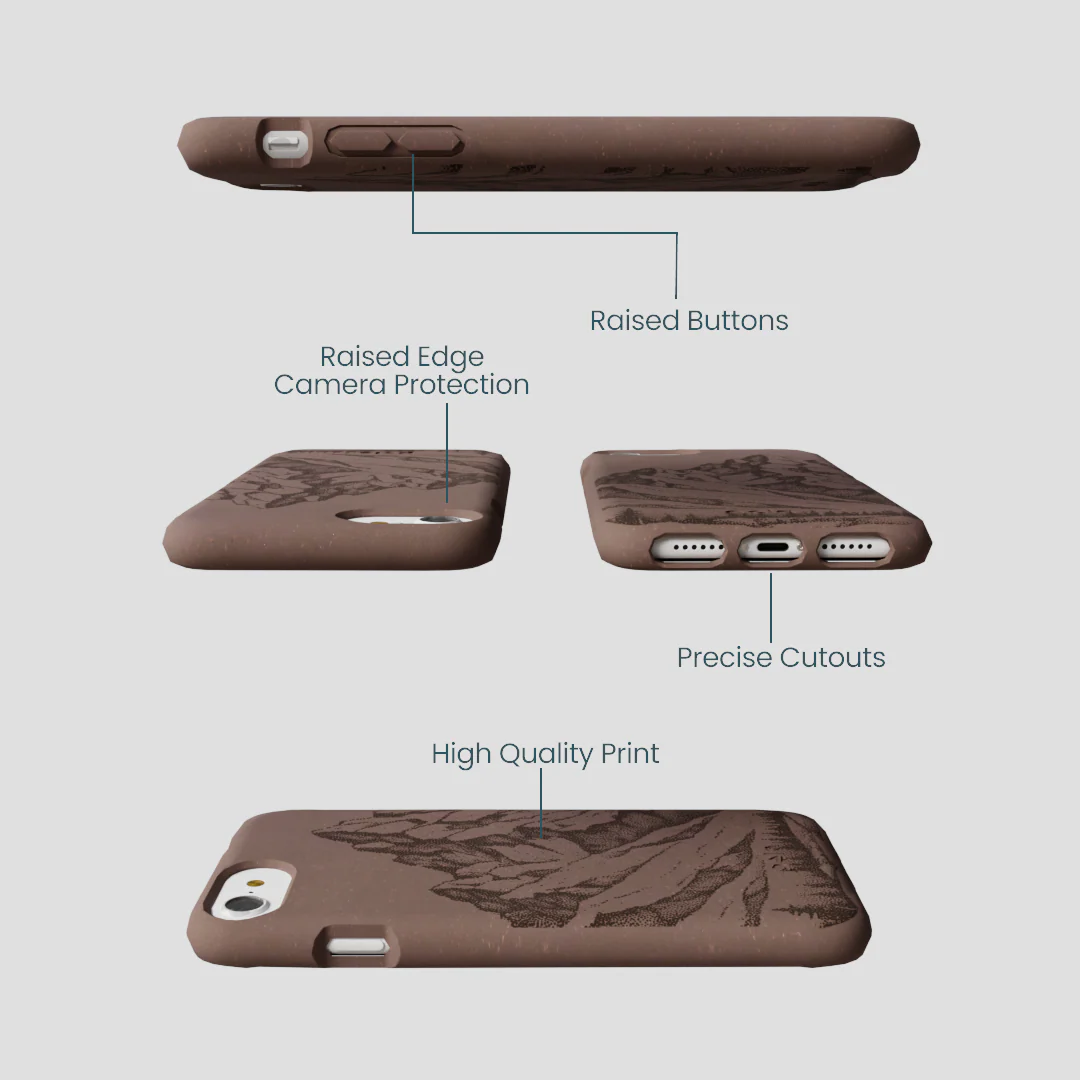 Chocolate Brown Silent Summit iPhone 6/6s/7/8/SE Case - Image 3
