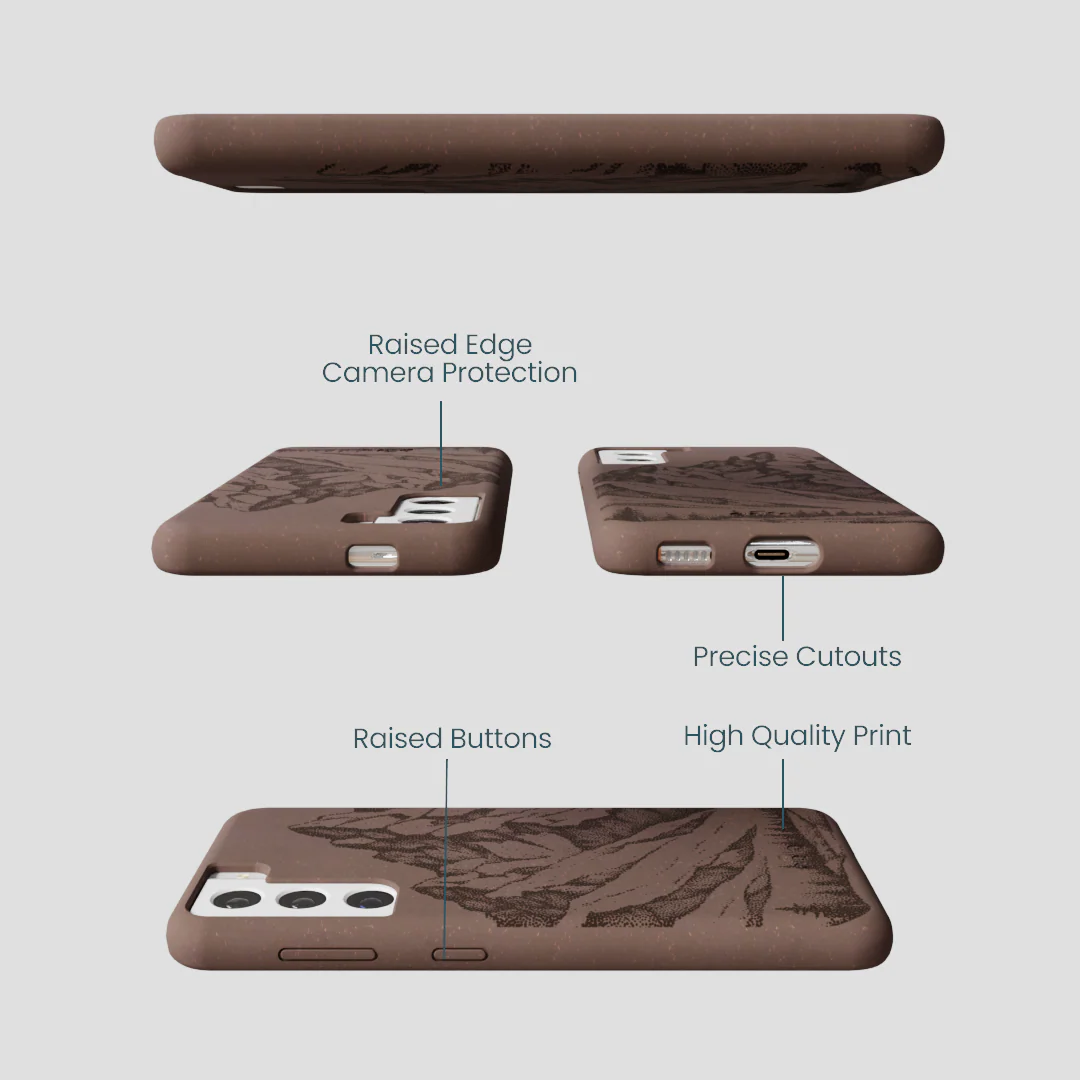 Chocolate Brown Silent Summit Samsung Galaxy S22 Case - Image 3