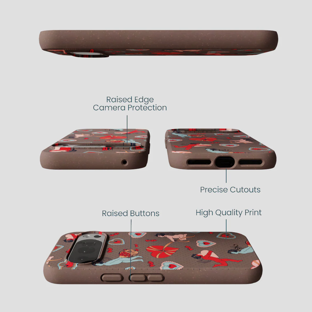 Chocolate Brown Strawberry Cupid Google Pixel 10/10 Pro Case - Image 3