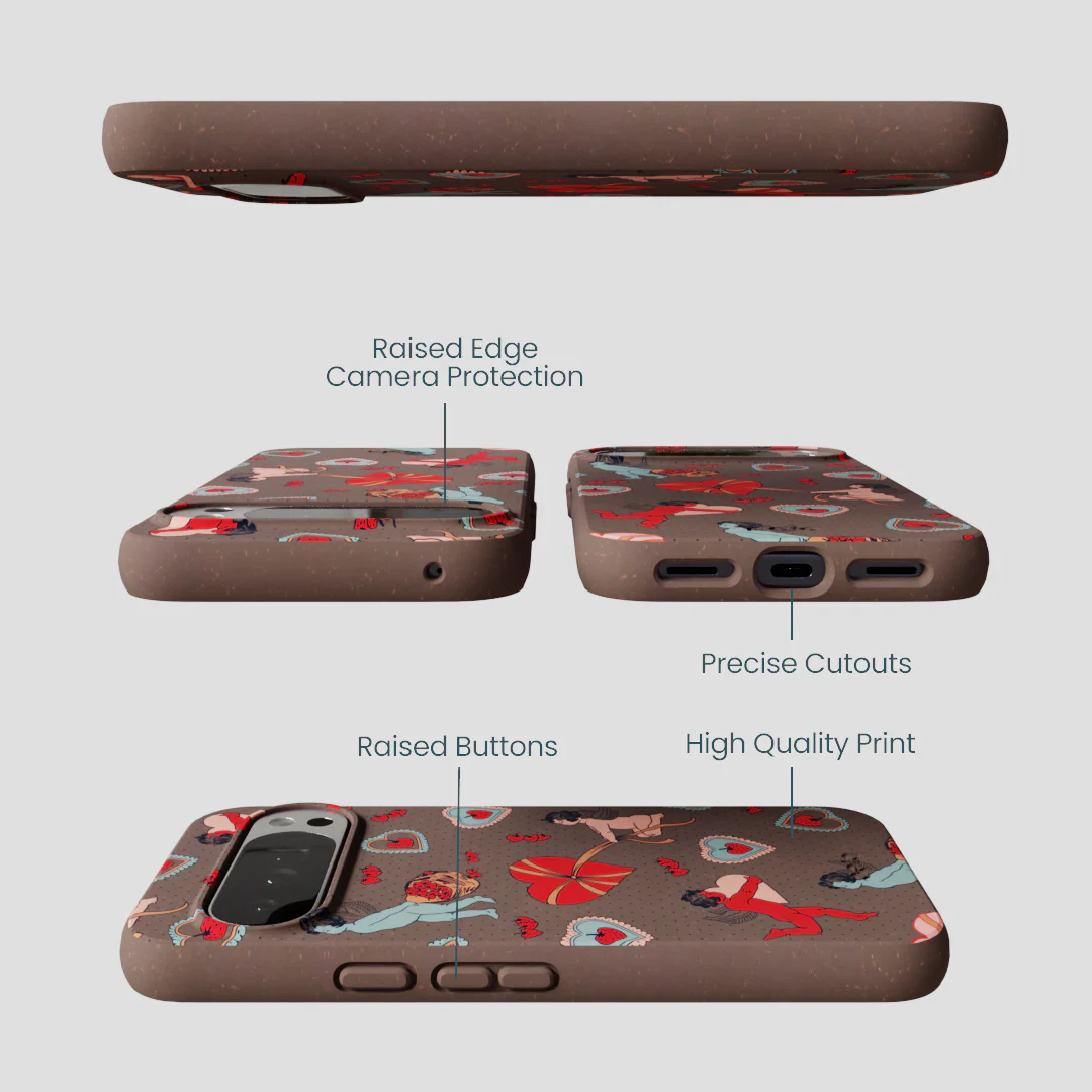 Chocolate Brown Strawberry Cupid Google Pixel 10 Pro XL Case - Image 3