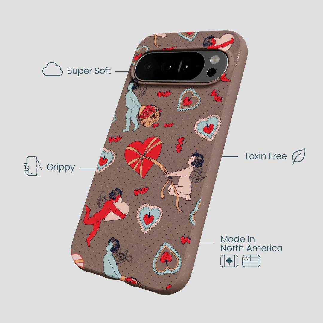 Chocolate Brown Strawberry Cupid Google Pixel 10 Pro XL Case - Image 4