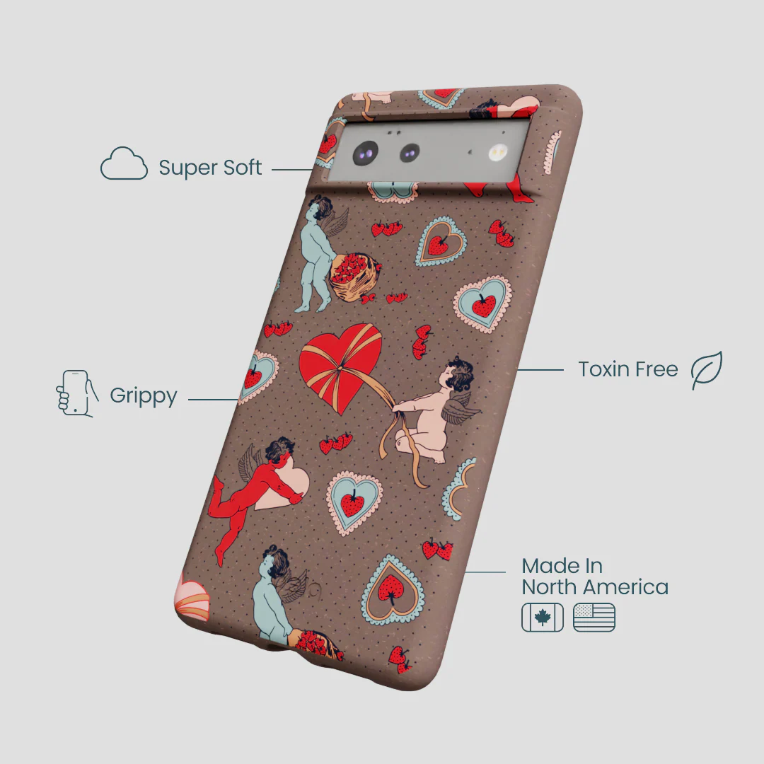 Chocolate Brown Strawberry Cupid Google Pixel 6 Case - Image 4