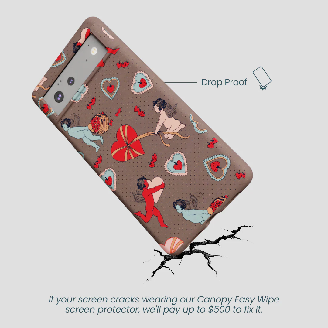 Chocolate Brown Strawberry Cupid Google Pixel 6 Case - Image 5