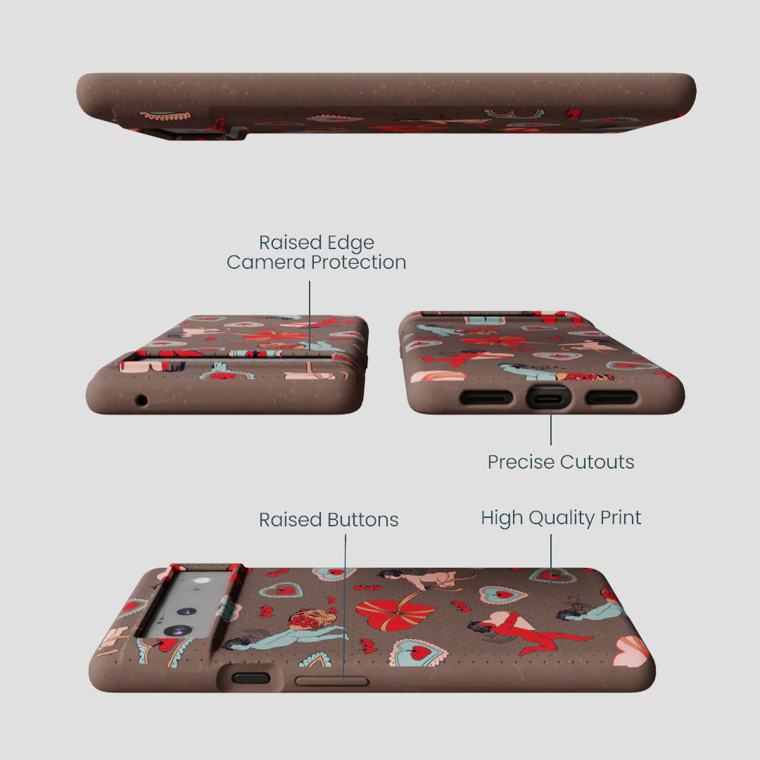 Chocolate Brown Strawberry Cupid Google Pixel 6a Case - Image 3
