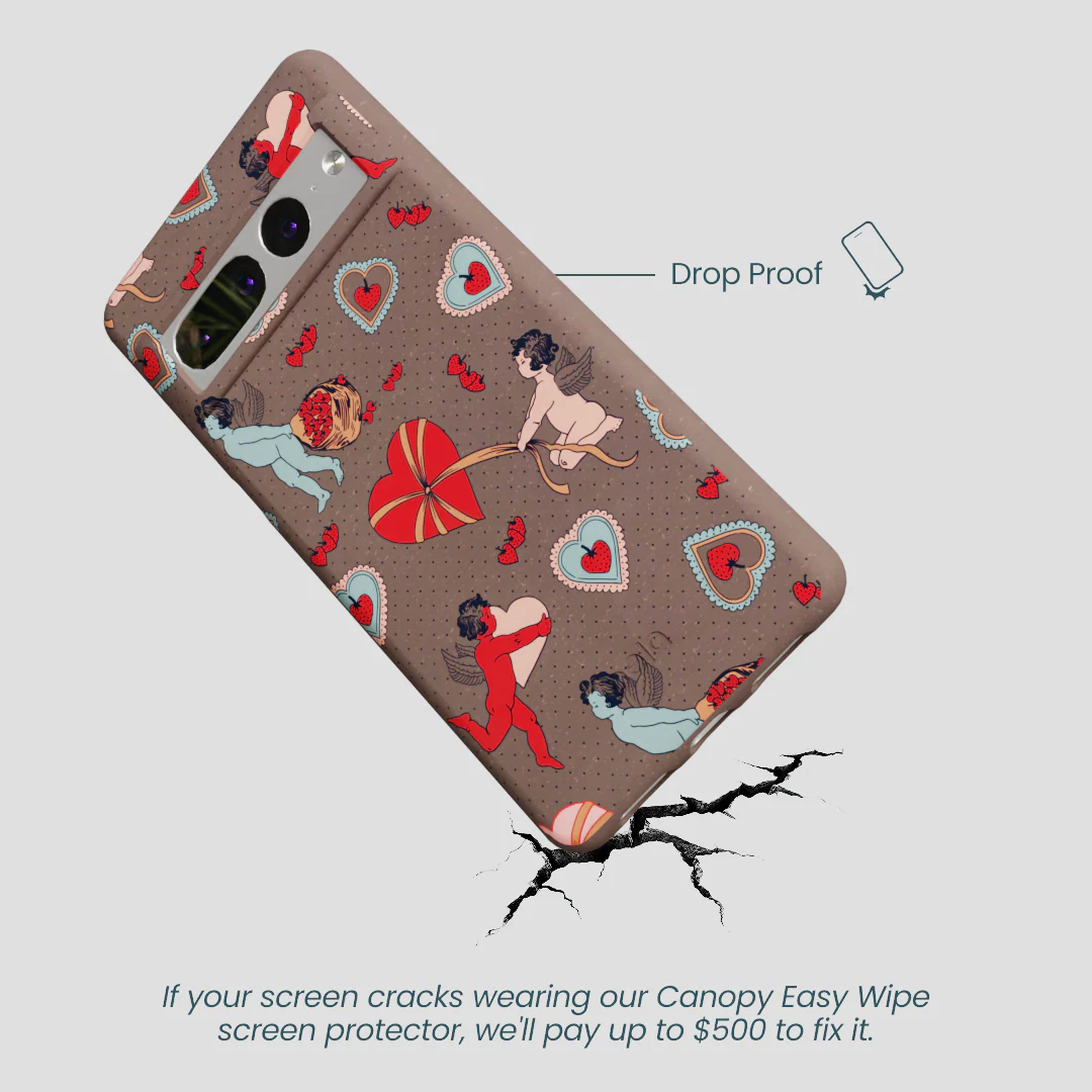 Chocolate Brown Strawberry Cupid Google Pixel 7 Pro Case - Image 5