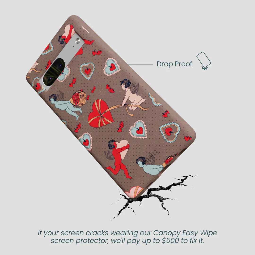 Chocolate Brown Strawberry Cupid Google Pixel 7a Case - Image 5