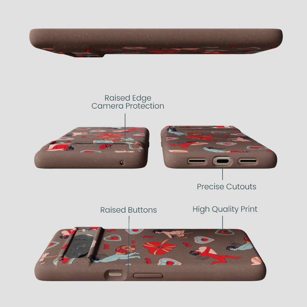 Chocolate Brown Strawberry Cupid Google Pixel 8 Pro Case - Image 3