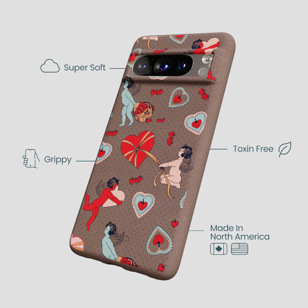 Chocolate Brown Strawberry Cupid Google Pixel 8 Pro Case - Image 4