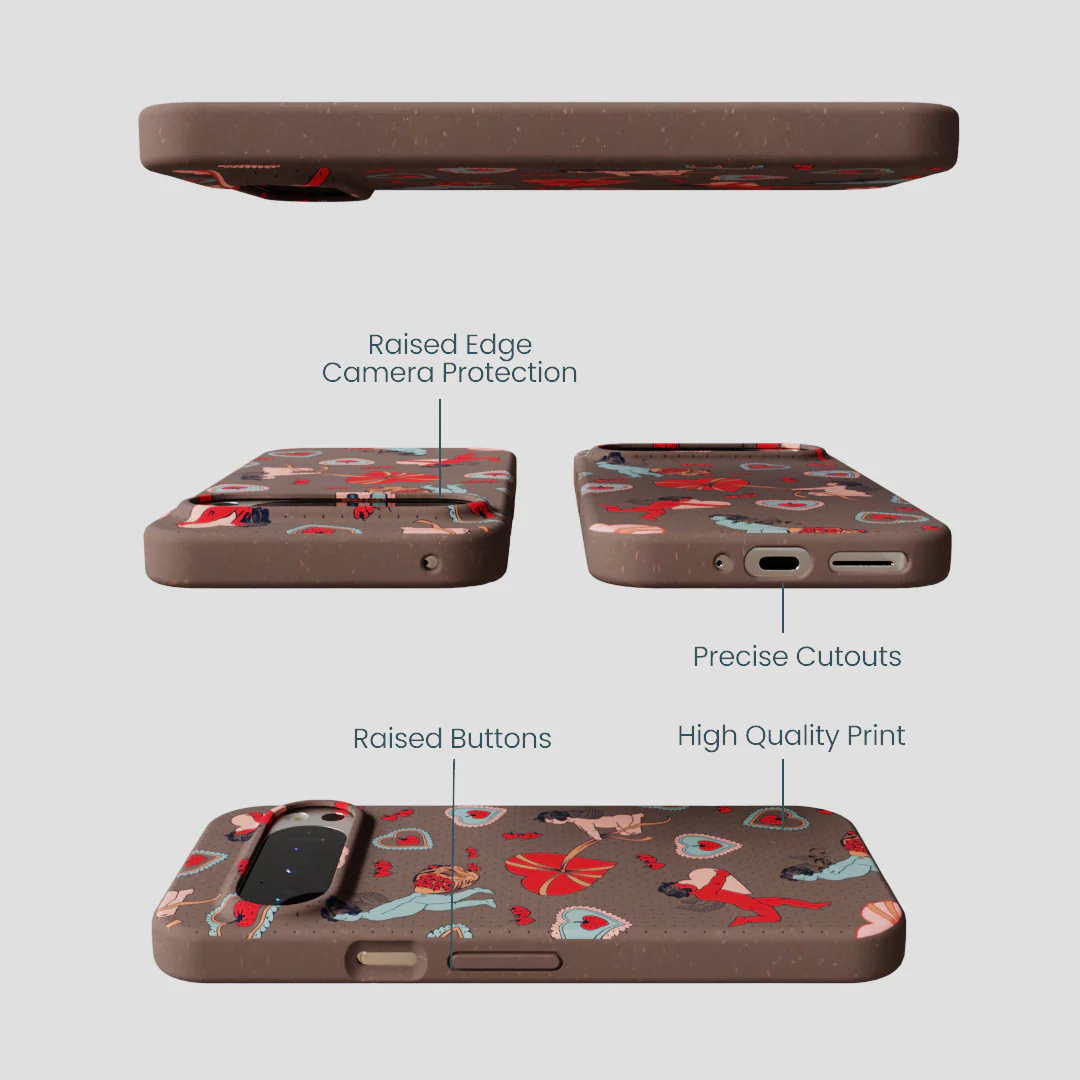 Chocolate Brown Strawberry Cupid Google Pixel 9/9 Pro Case - Image 3