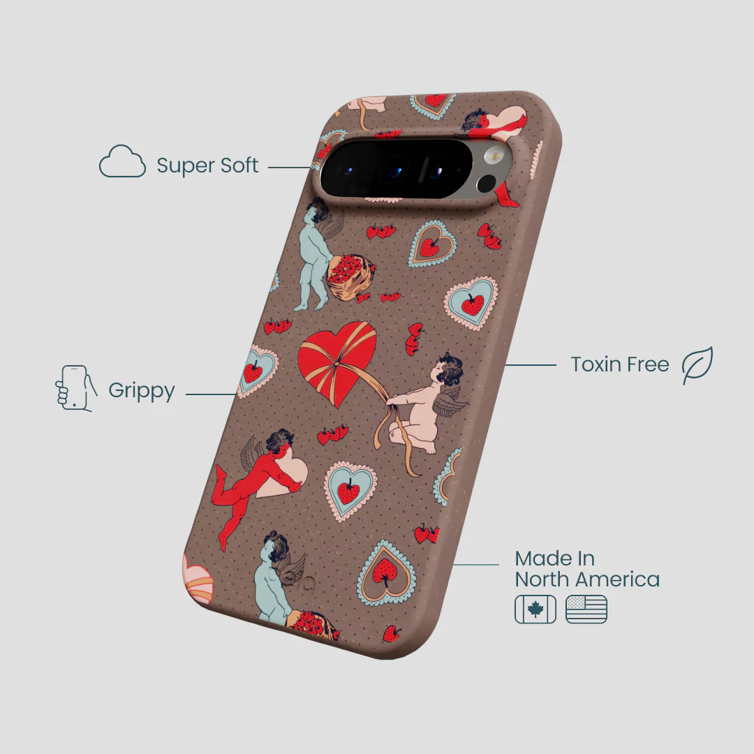 Chocolate Brown Strawberry Cupid Google Pixel 9/9 Pro Case - Image 4