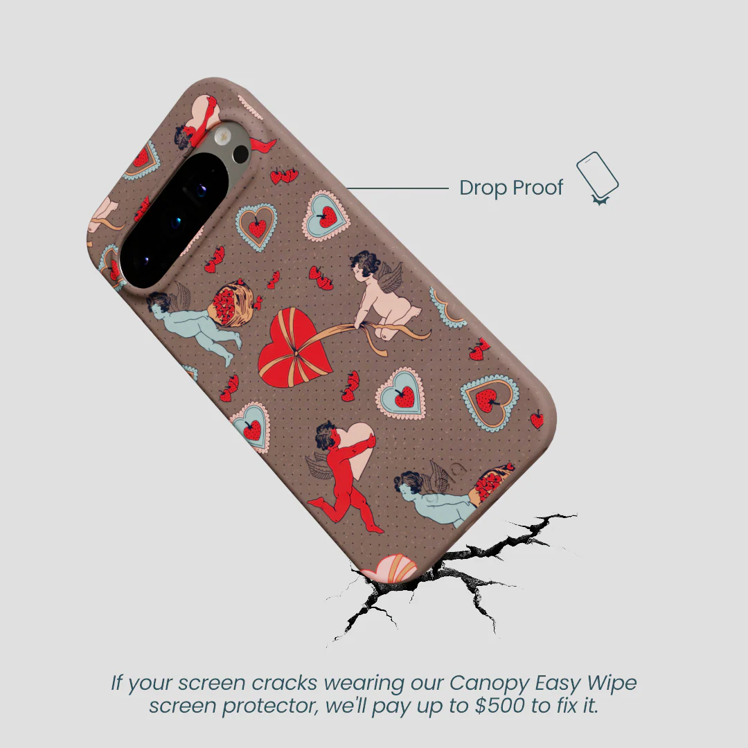 Chocolate Brown Strawberry Cupid Google Pixel 9/9 Pro Case - Image 5