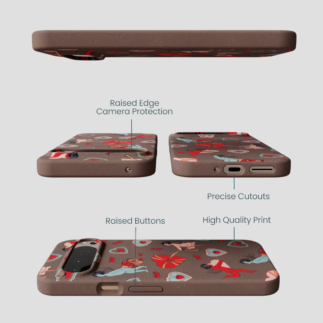 Chocolate Brown Strawberry Cupid Google Pixel 9 Pro XL Case - Image 3