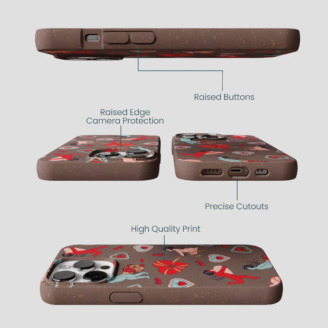 Chocolate Brown Strawberry Cupid iPhone 13 Pro Max Case - Image 3
