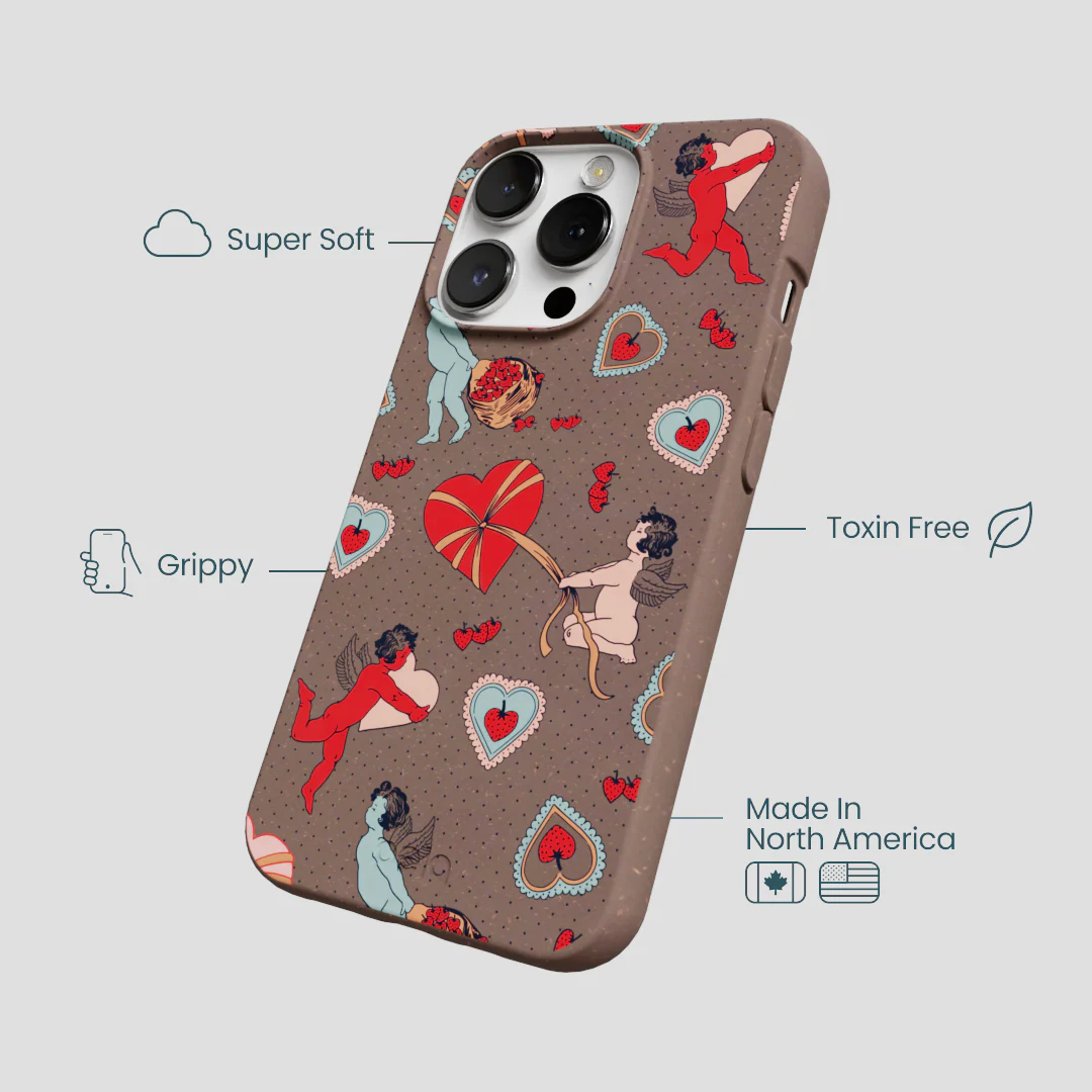 Chocolate Brown Strawberry Cupid iPhone 13 Pro Max Case - Image 4