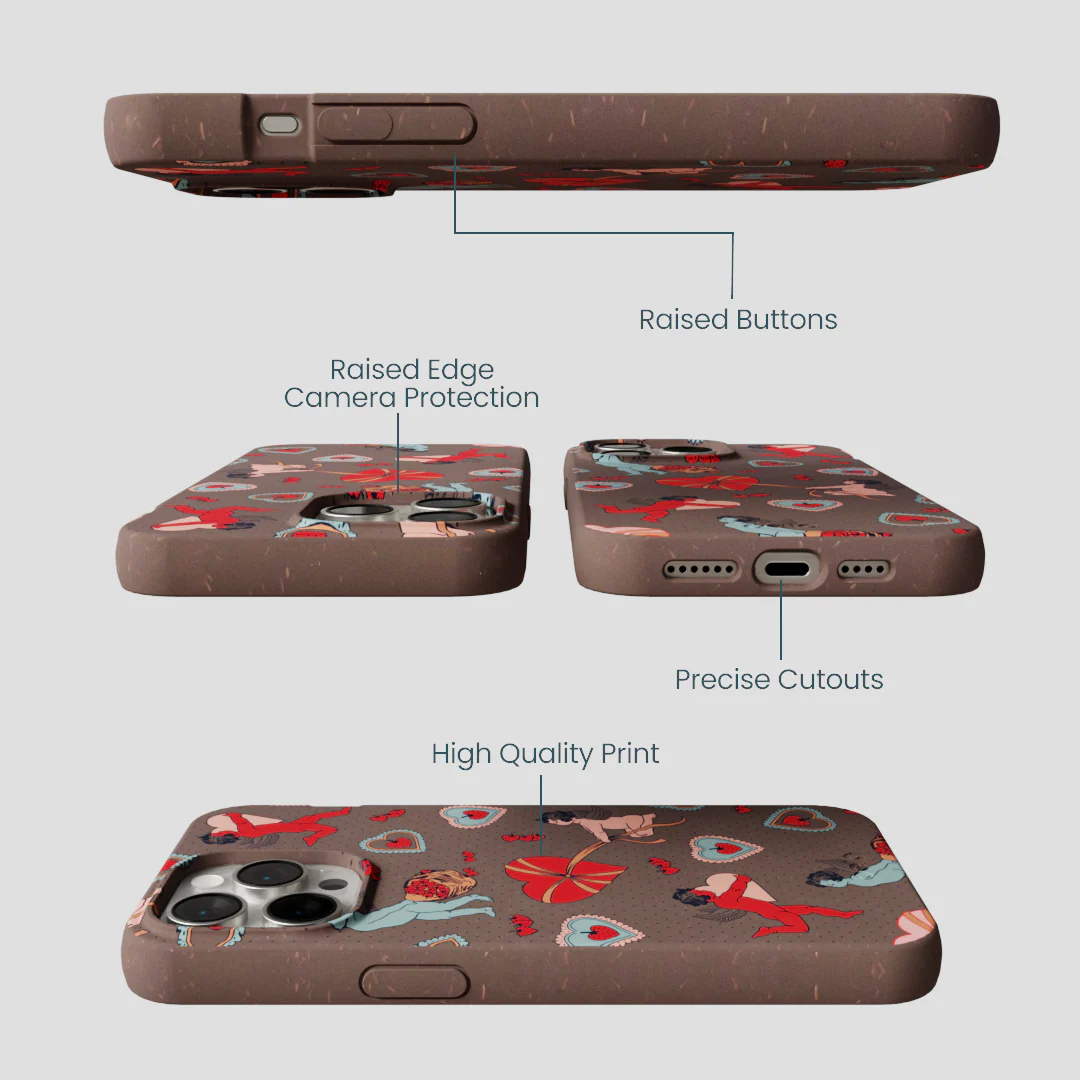 Chocolate Brown Strawberry Cupid iPhone 14 Pro Max Case - Image 3