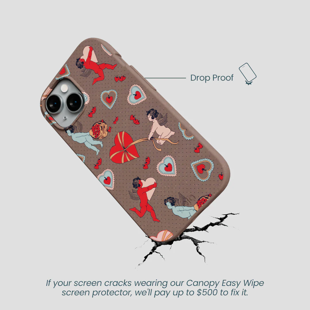 Chocolate Brown Strawberry Cupid iPhone 15 Case - Image 5