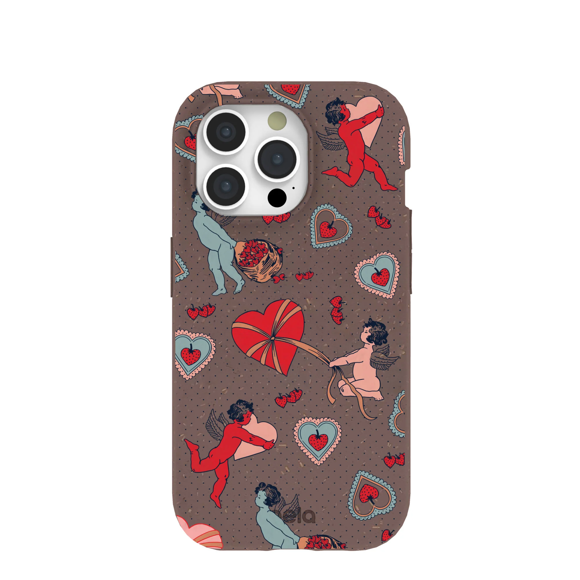Chocolate Brown Strawberry Cupid iPhone 15 Pro Case